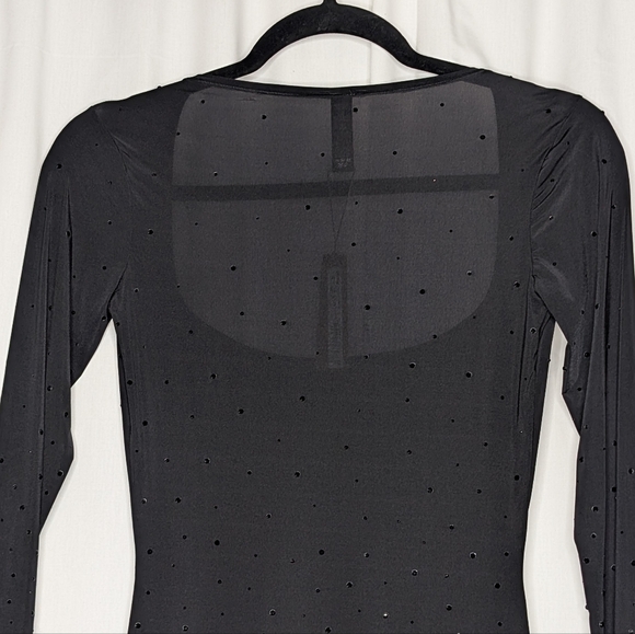 Skims Jelly Sheer Intimates Dress Rhinestone Mini RARE NWT Onyx Black - Picture 10 of 10
